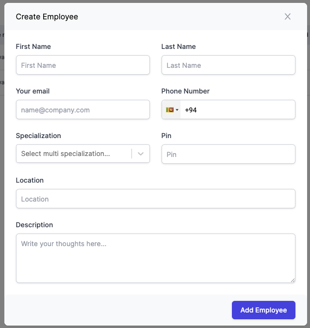Netlise create employee